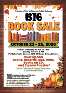 used book sale oct 23-25 at the pontchartrain center